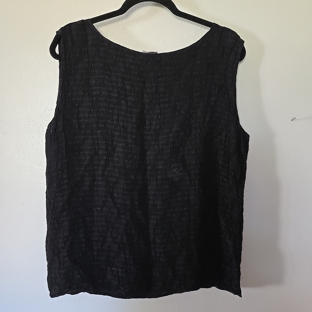 CP Shades Scrunch Boxy Sleeveless Top Black L